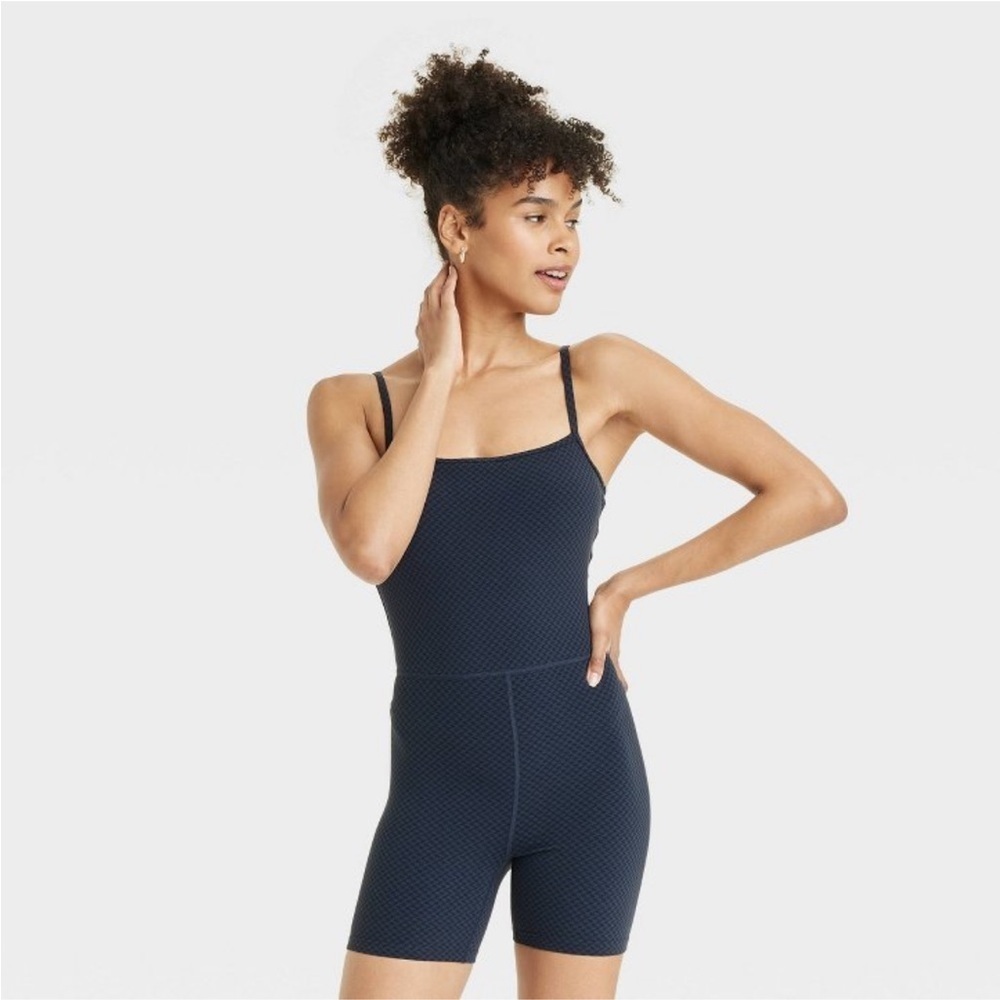 Women's Everyday Soft Short Active Bodysuit - All In Motion™ Navy Blue new